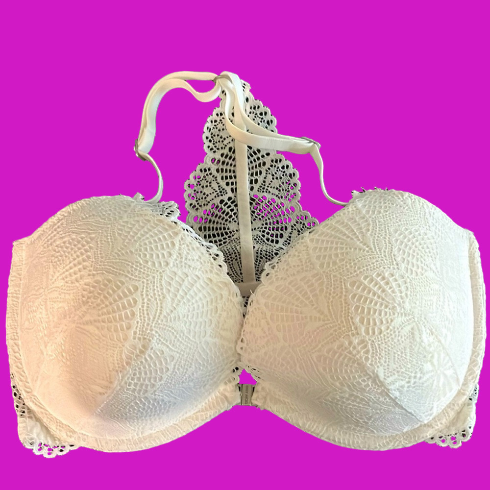 Gilly Hicks by HOLLISTER White Lace Push Up Plunge Bra NWOT